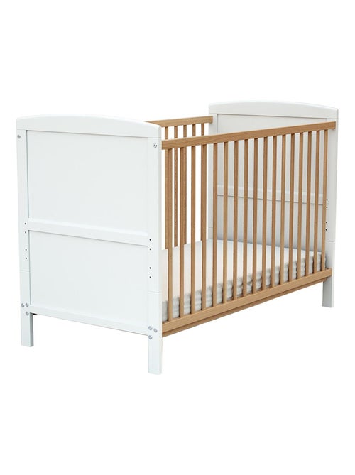 AT4 - Lettino bambini evolutivo LUNA legno - Bianco/Faggio natural - Kiabi