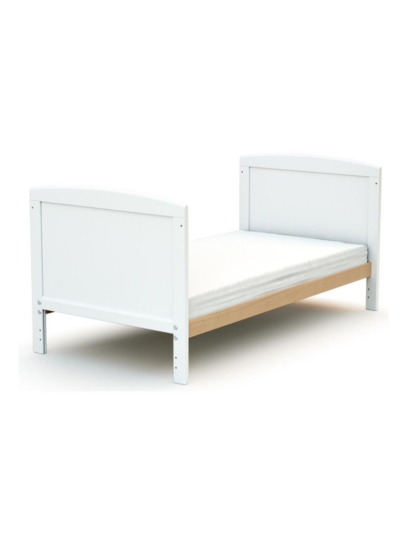 AT4 - Lettino bambini evolutivo LUNA legno - Bianco/Faggio natural Beige/Bianco - Kiabi