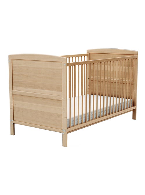 AT4 - Lettino bambini evolutivo LUNA legno - Faggio verni- 70 x 140 - 144 x 74,5 x 79 cm - Kiabi