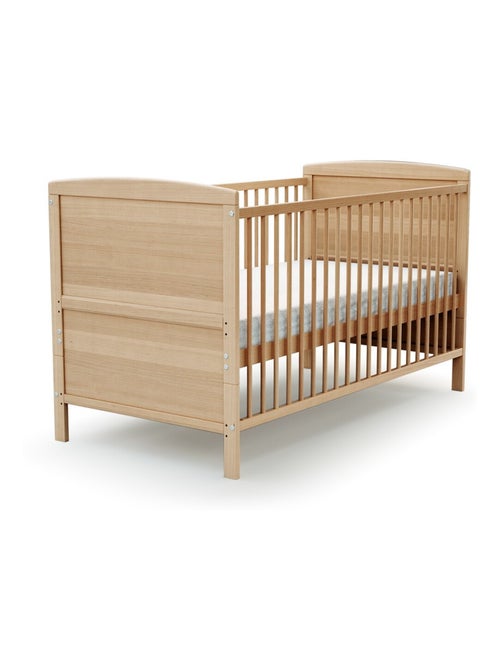AT4 - Lettino bambini evolutivo LUNA legno - Faggio verni- 70 x 140 - 144 x 74,5 x 79 cm - Kiabi