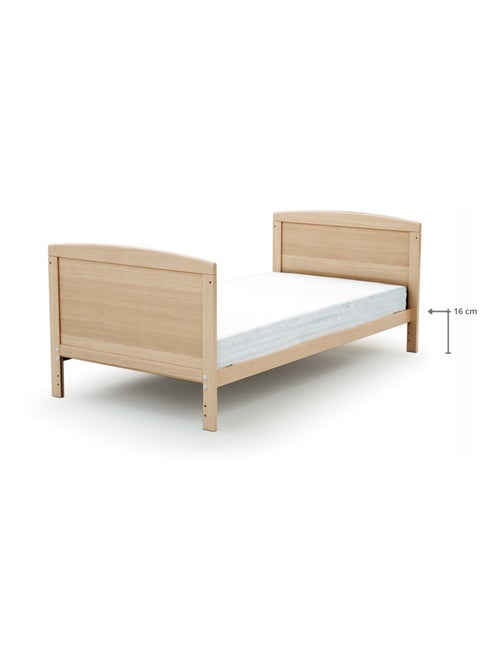 AT4 - Lettino bambini evolutivo LUNA legno - Faggio verni- 70 x 140 - 144 x 74,5 x 79 cm - Kiabi