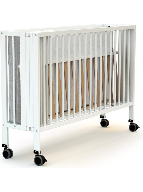 AT4 - Lettino bambini pieghevole FLOW legno - Bianco - 60 x 120 - 124,5 x 64,5 x 87,5 cm - Kiabi