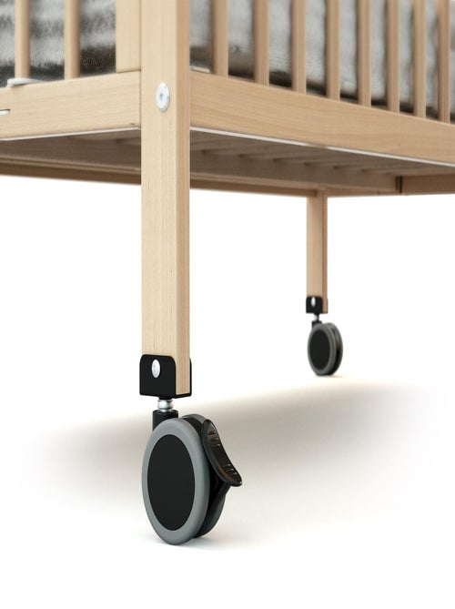 AT4 - Lettino bambini pieghevole FLOW legno - Bianco - 60 x 120 - 124,5 x 64,5 x 87,5 cm - Kiabi