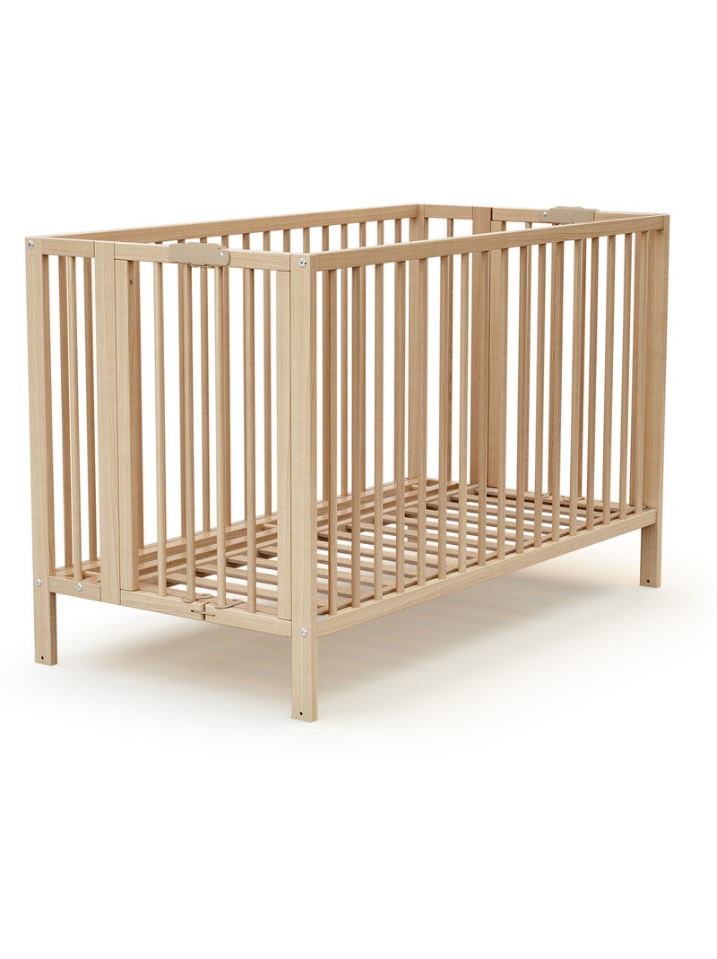 AT4 - Lettino bambini pieghevole FLOW legno - Faggio verni - 60 x 120 - 124,5 x 64,5 x 87,5 cm Beige chiaro - Kiabi