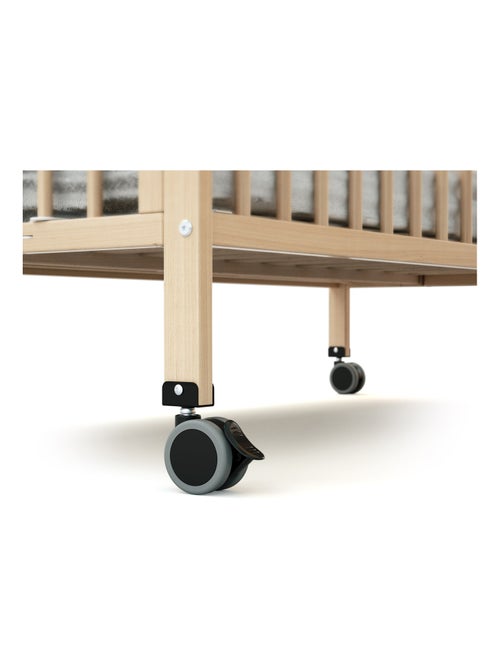 AT4 - Lettino bambini pieghevole FLOW legno - Faggio verni - 60 x 120 - 124,5 x 64,5 x 87,5 cm - Kiabi