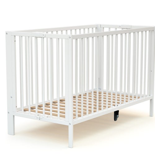 AT4 - Lettino bambini pieghevole FOLDO legno - Bianco - 60 x 120 - 124 x 64 x 82 cm - Kiabi