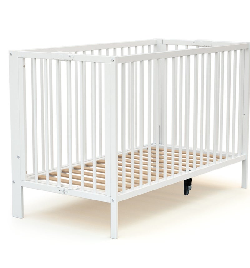 AT4 - Lettino bambini pieghevole FOLDO legno - Bianco - 60 x 120 - 124 x 64 x 82 cm Bianco - Kiabi