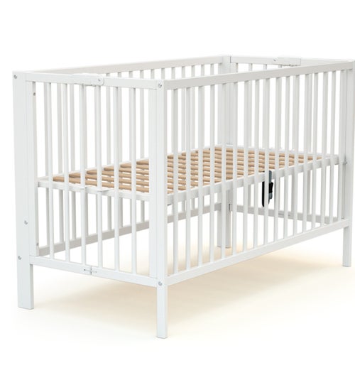 AT4 - Lettino bambini pieghevole FOLDO legno - Bianco - 60 x 120 - 124 x 64 x 82 cm - Kiabi