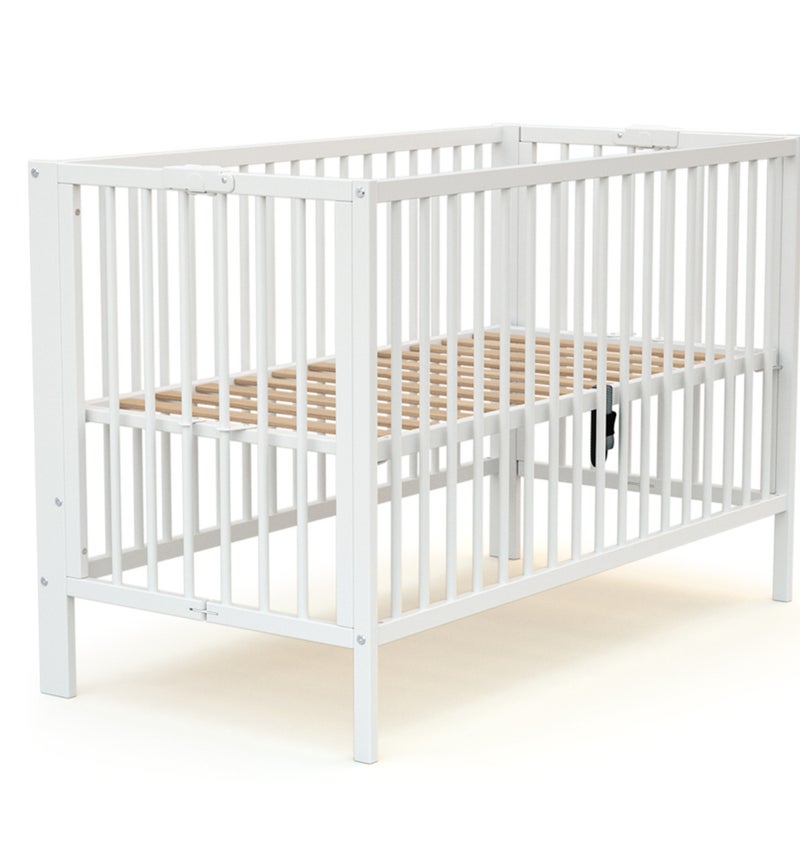 AT4 - Lettino bambini pieghevole FOLDO legno - Bianco - 60 x 120 - 124 x 64 x 82 cm Bianco - Kiabi