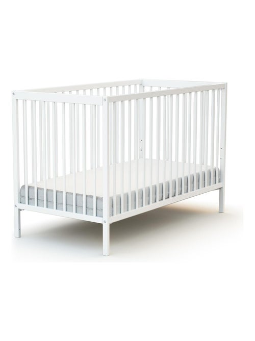 AT4 - Lettino bambini SONA legno - Bianco - 60 x 120 - 124 x 64,5 x 82 cm - Kiabi