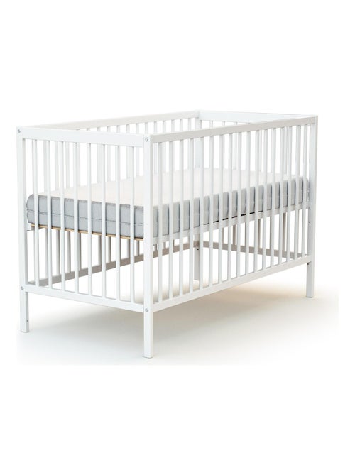 AT4 - Lettino bambini SONA legno - Bianco - 60 x 120 - 124 x 64,5 x 82 cm - Kiabi