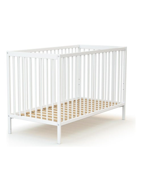 AT4 - Lettino bambini SONA legno - Bianco - 60 x 120 - 124 x 64,5 x 82 cm - Kiabi