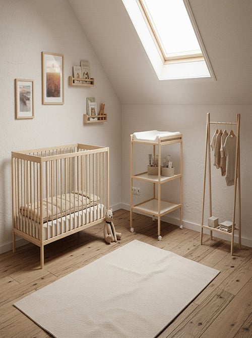 AT4 - Lettino bambini SONA legno - Faggio natural - 60 x 120 - 124 x 64 x 94,5 cm - Kiabi