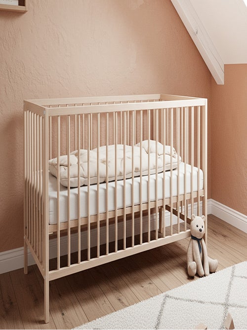 AT4 - Lettino bambini SONA legno - Faggio natural - 60 x 120 - 124 x 64 x 94,5 cm - Kiabi