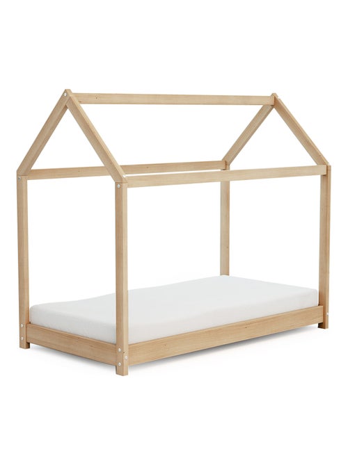 AT4 - Lettino Cabane bambini legno Cabana - Marrón - 70 x 140 - 145 x 77 x 124 cm - Kiabi