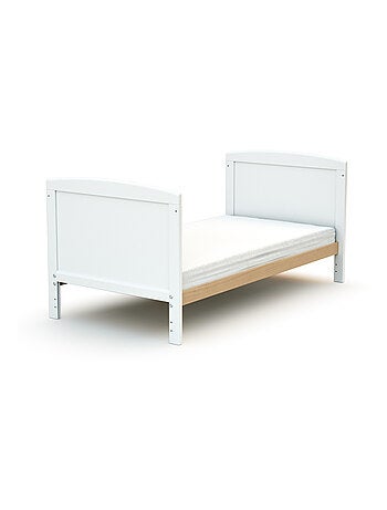 AT4 - Lettino con sponde regolabile con materasso LUNA legno - Faggio verni