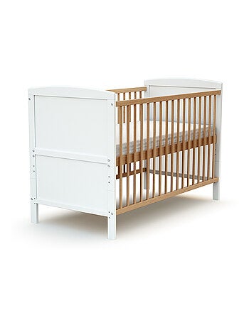 AT4 - Lettino con sponde regolabile con materasso LUNA legno - Faggio verni