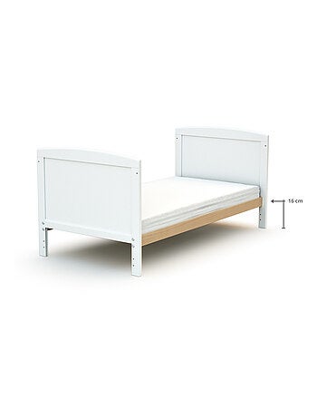 AT4 - Lettino con sponde regolabile con materasso LUNA legno - Faggio verni