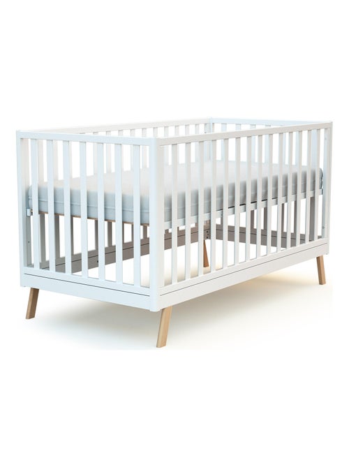 AT4 - Lettino convertibile KASA legno - Bianco- 70 x 140 - 146 x 74.50 x 83 cm - Kiabi