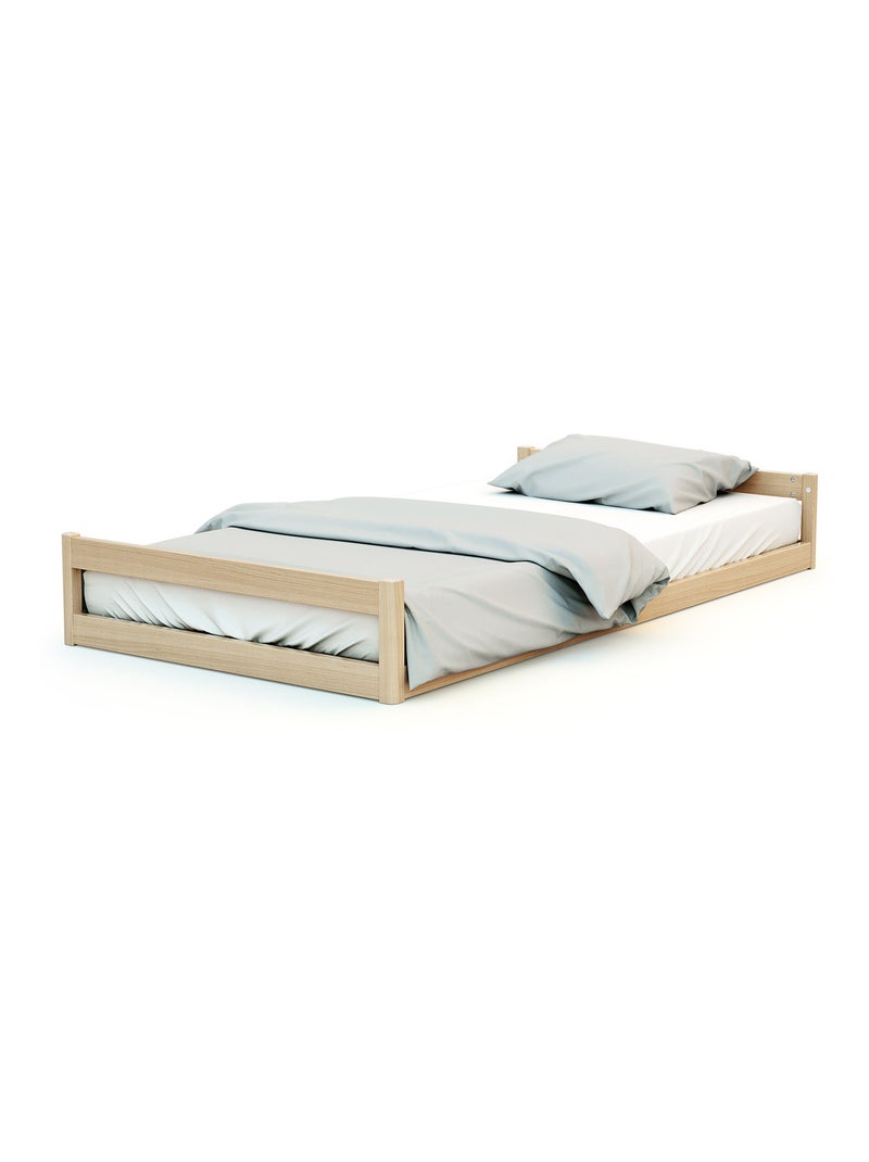 AT4 - Lettino convertibile KASA legno - Faggio verni- 70 x 140 - 146 x 74.50 x 83 cm Beige chiaro - Kiabi