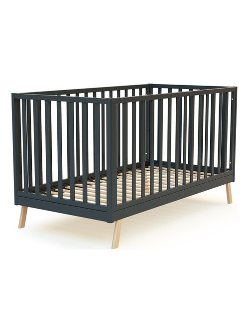 AT4 - Lettino convertibile KASA legno - Grafite grigio - 70 x 140 - 146 x 74,50 x 83 cm - Kiabi