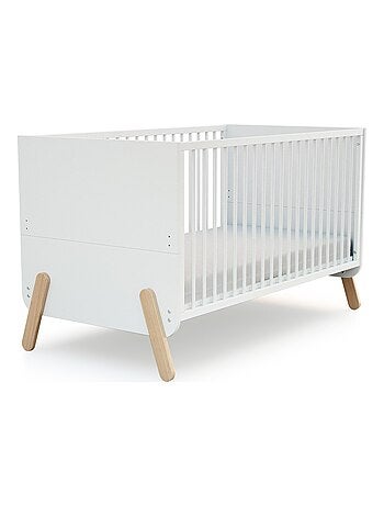 At4 - lettino convertibile pirate legno - bianco/faggio natural - 70 x 140 - 147,5 x 78 x 87,5 cm