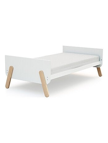 At4 - lettino convertibile pirate legno - bianco/faggio natural - 70 x 140 - 147,5 x 78 x 87,5 cm