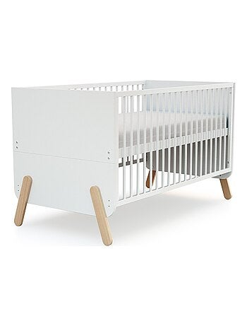 At4 - lettino convertibile pirate legno - bianco/faggio natural - 70 x 140 - 147,5 x 78 x 87,5 cm