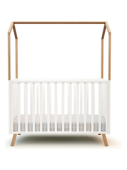 AT4 - Lettino forma di casa trasformabile KASA legno - Bianco/Faggio natural - Kiabi
