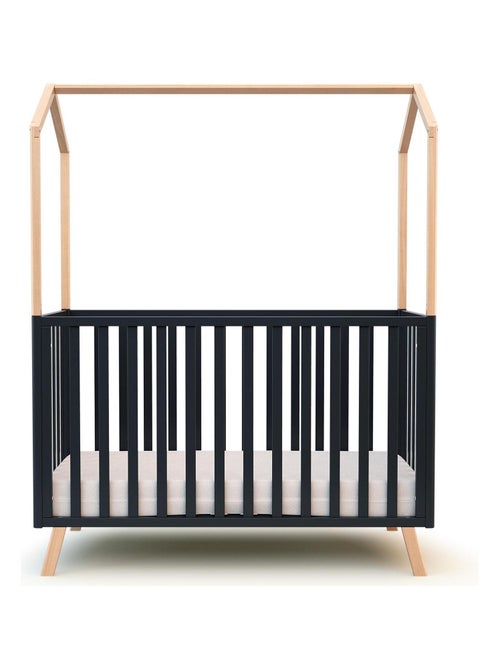 AT4 - Lettino forma di casa trasformabile KASA legno - Grafite grigio/Faggio - Kiabi