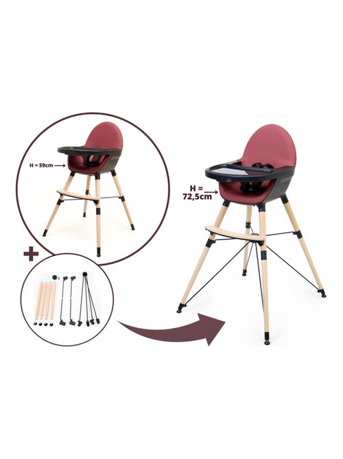 AT4 - Prolunga per seggiolone pappa bambini CONFORT - Nero/Bordeaux- 67 x 3 x 3 cm - Kiabi