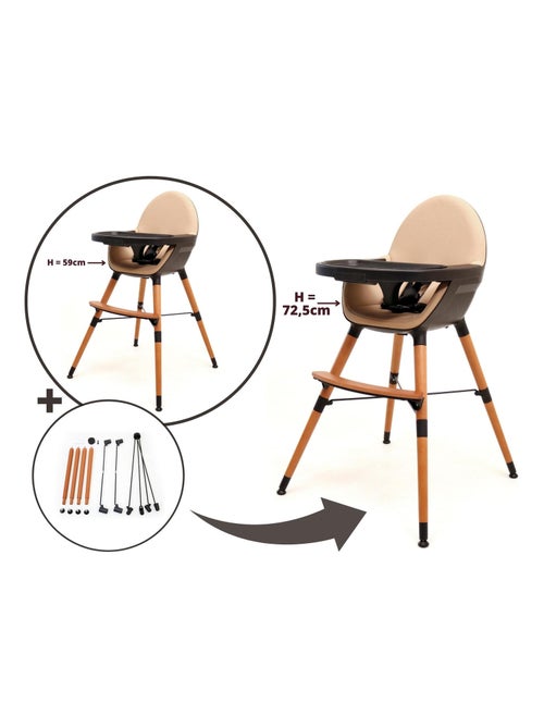 AT4 - Prolunga per seggiolone pappa bambini CONFORT - Nero/Cammello- 67 x 3 x 3 cm - Kiabi