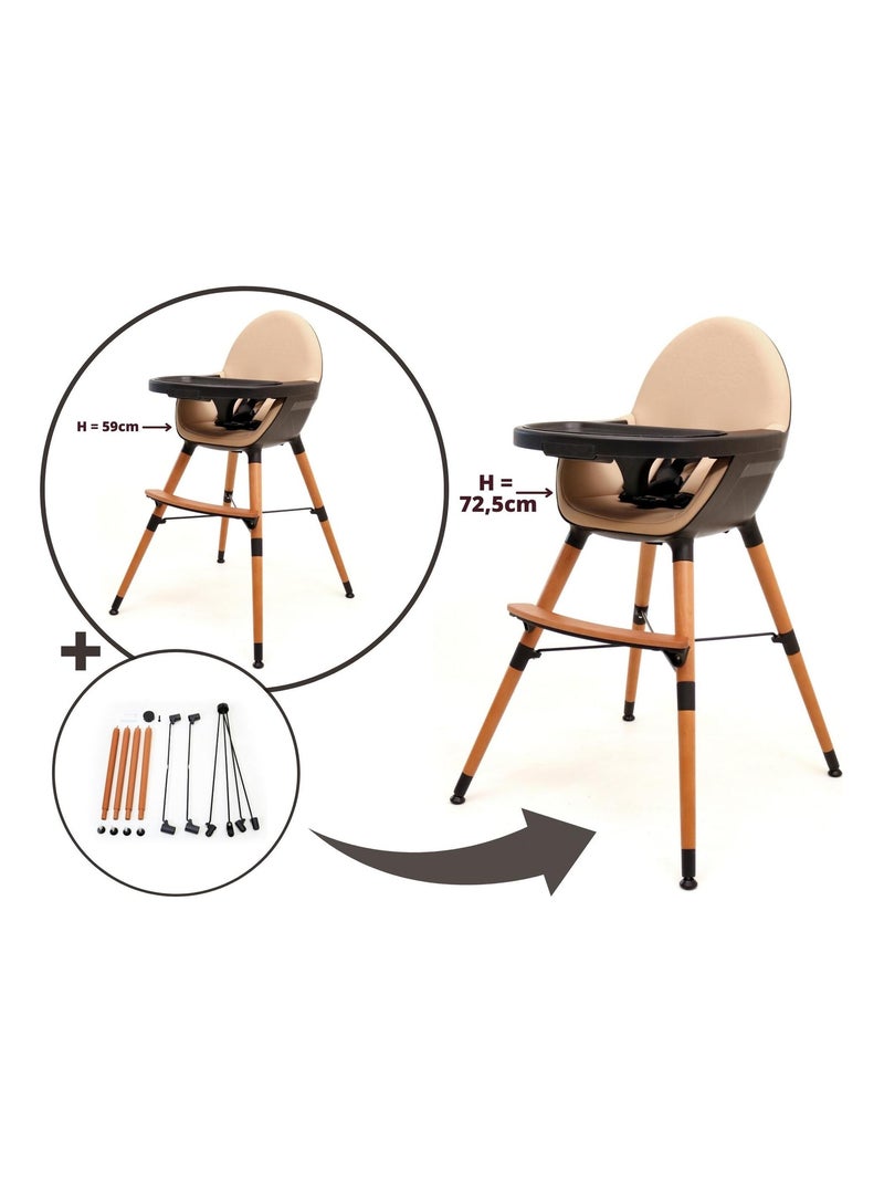 AT4 - Prolunga per seggiolone pappa bambini CONFORT - Nero/Cammello- 67 x 3 x 3 cm Nero Marrone - Kiabi