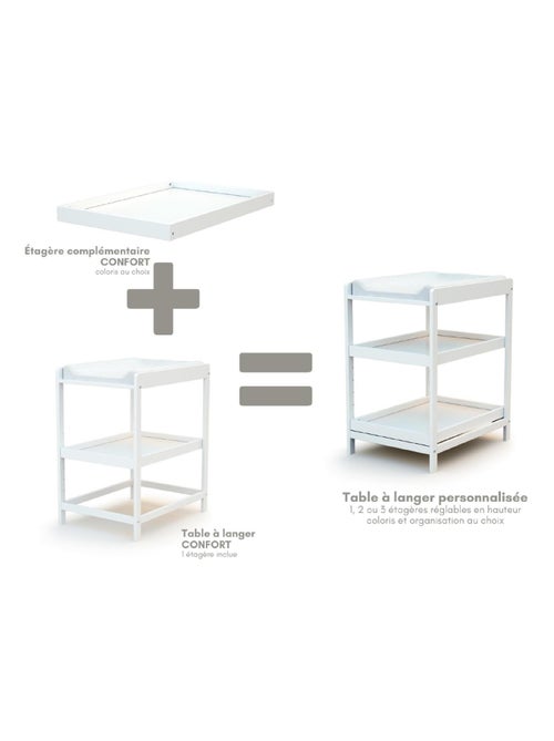AT4 - Ripiano del fasciatoio LIMA legno - Bianco - 72 x 55 x 5,50 cm - Kiabi AT4 - Ripiano del fasciatoio LIMA legno - Bianco - 72 x 55 x 5,50 cm - Kiabi