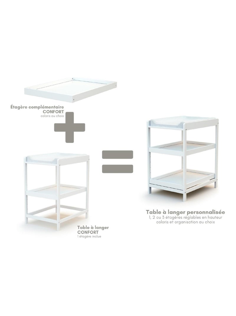 AT4 - Ripiano del fasciatoio LIMA legno - Bianco - 72 x 55 x 5,50 cm Bianco - Kiabi