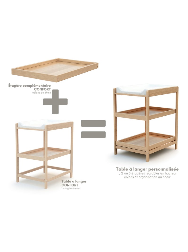 AT4 - Ripiano del fasciatoio LIMA legno - Faggio verni - 72 x 55 x 5,50 cm Beige chiaro - Kiabi