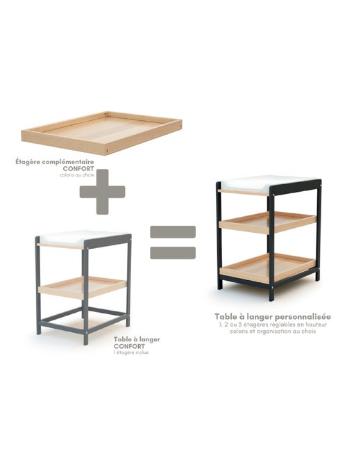 AT4 - Ripiano del fasciatoio LIMA legno - Faggio verni - 72 x 55 x 5,50 cm - Kiabi