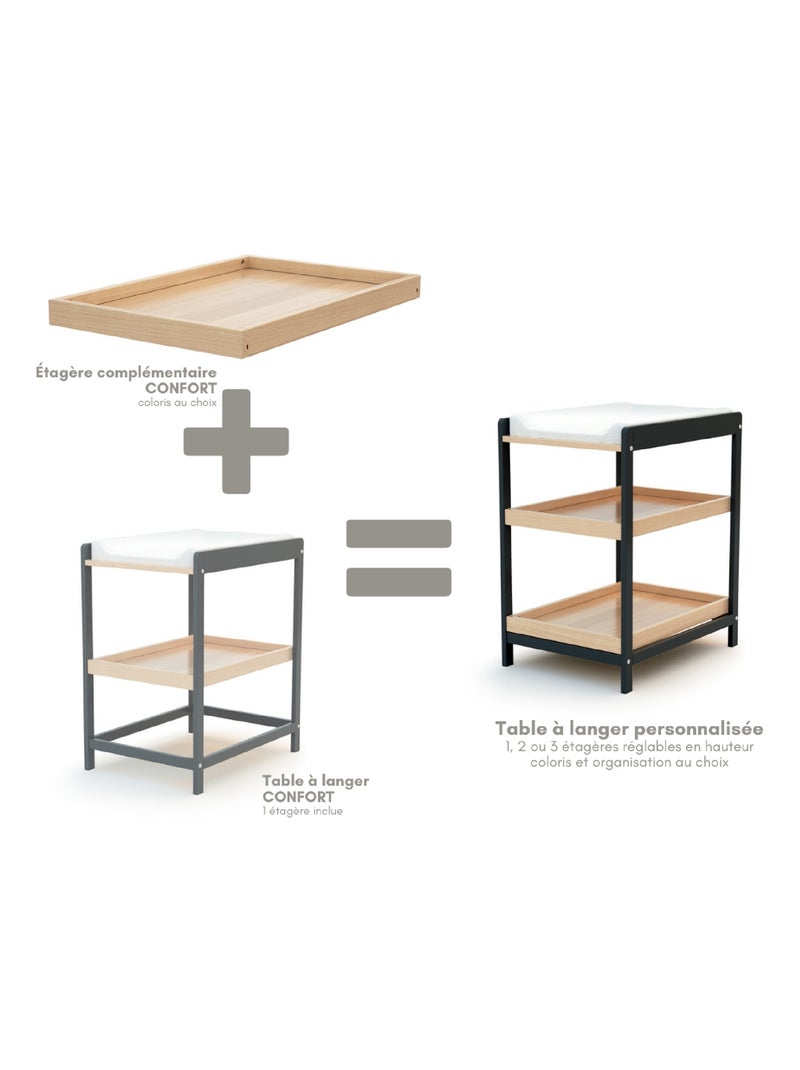 AT4 - Ripiano del fasciatoio LIMA legno - Faggio verni - 72 x 55 x 5,50 cm Beige chiaro - Kiabi