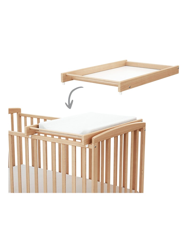 AT4 - Ripiano fasciatoio rimovibile per lettino MONA legno - Faggio verni - 60x120/70x140 cm Beige chiaro - Kiabi