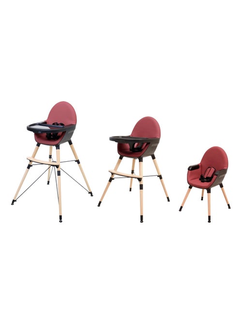 AT4 - Seggiolone pappa evolutivo CONFORT - Bordeaux/Nero - 64,50 x 60 x 109 cm - Kiabi