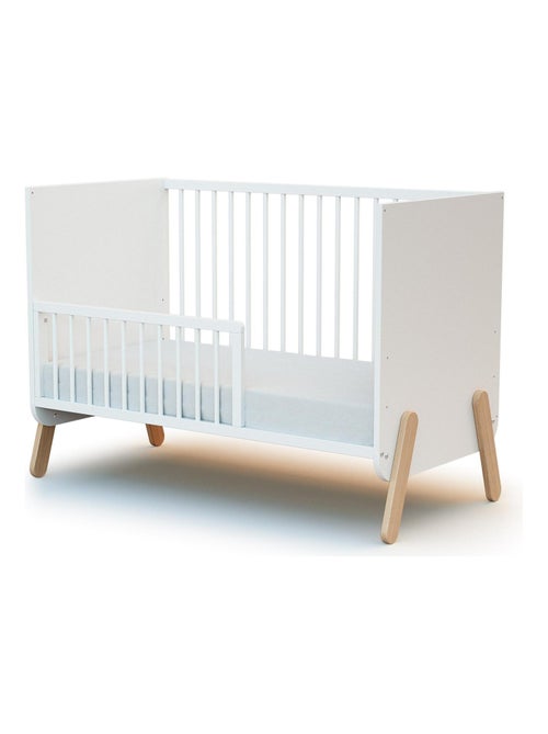 AT4 - Sponda lettino bambini ESSENTIEL legno - Bianco - 119,6 x 4 x 32 cm - Kiabi