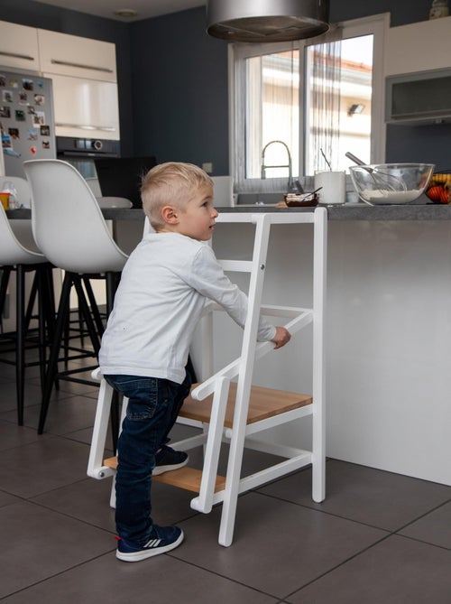 AT4 - Torre di osservazione bambini ESSENTIEL legno - Bianco/Faggio natural - 44 x 48,5 x 90 cm - Kiabi