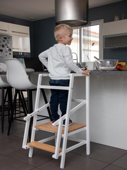 AT4 - Torre di osservazione bambini ESSENTIEL legno - Bianco/Faggio natural - 44 x 48,5 x 90 cm - Kiabi