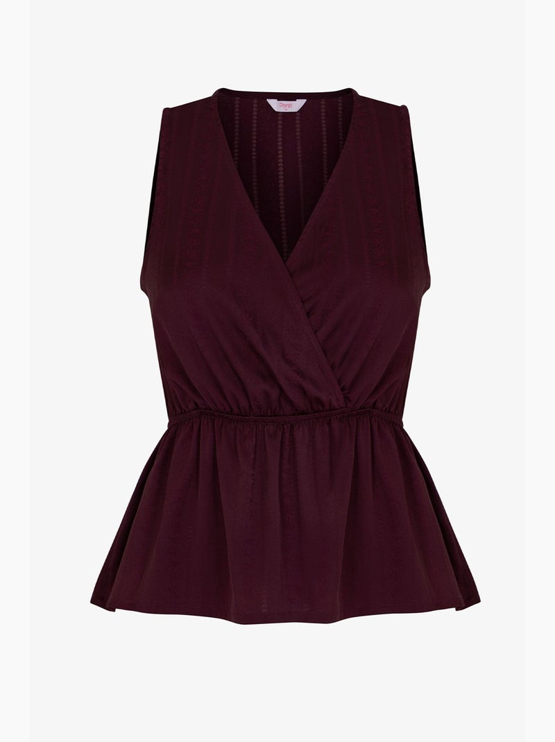 Aurora dark top pigiama in raso floreale penti Rosso bordeaux - Kiabi