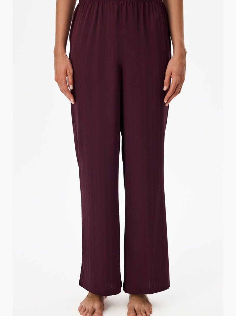 Aurora pantalone pigiama in raso fiorato penti Rosso bordeaux - Kiabi