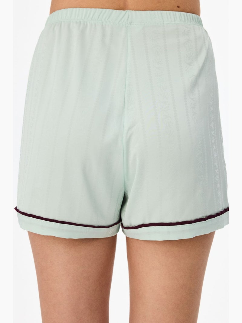 Aurora short da pigiama in raso con fiori penti Verde menta - Kiabi