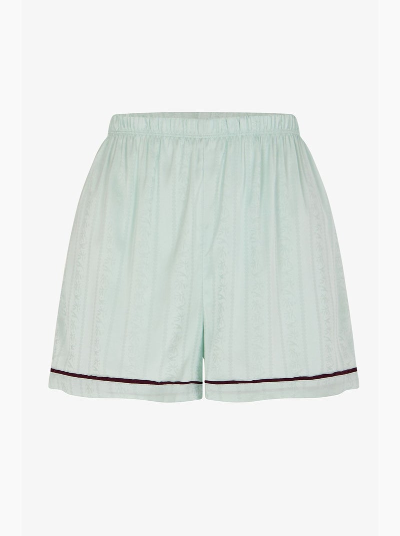 Aurora short da pigiama in raso con fiori penti Verde menta - Kiabi