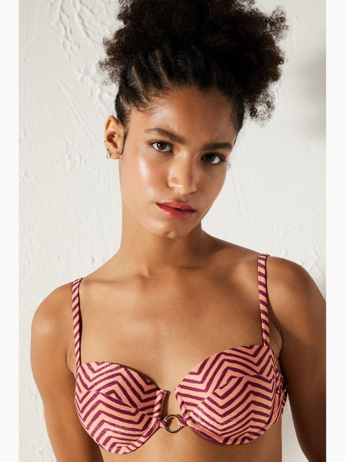 Aurora top bikini senza spalline con ferretto e motivo a righe penti - Kiabi
