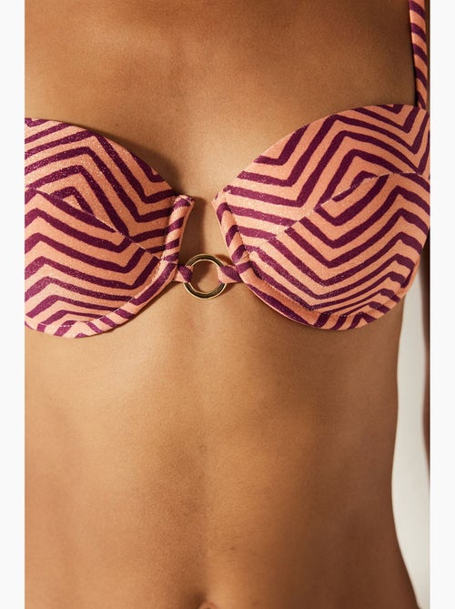 Aurora top bikini senza spalline con ferretto e motivo a righe penti - Kiabi