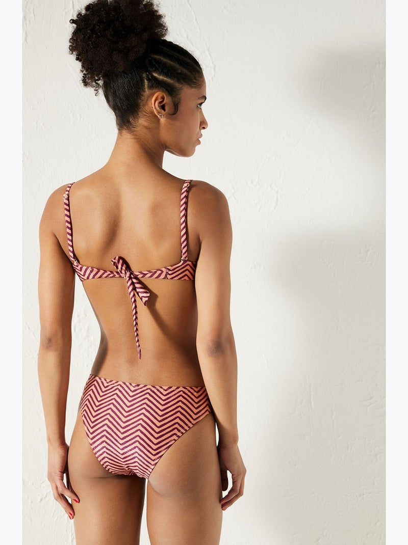 Aurora top bikini senza spalline con ferretto e motivo a righe penti Rosa - Kiabi